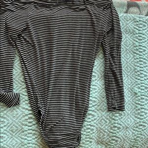 Black and white striped Bodysuit